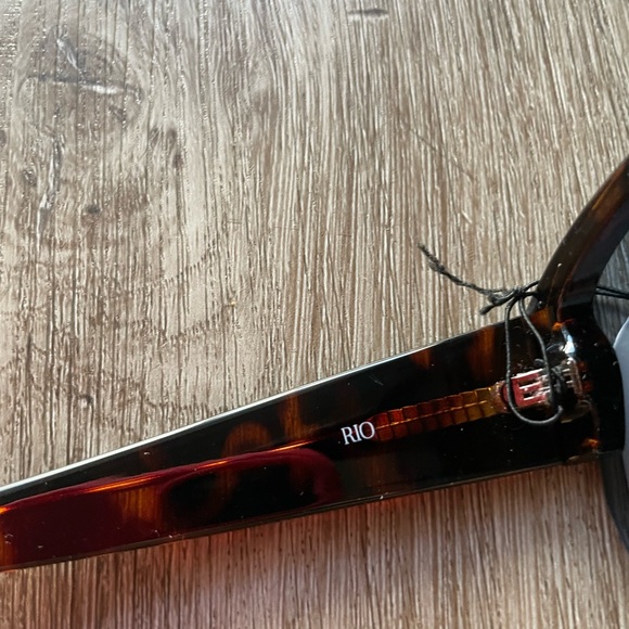 otra rio brown tortoise Blue lens oversized retro shield sunglasses eyewear NEW - Picture 4 of 4